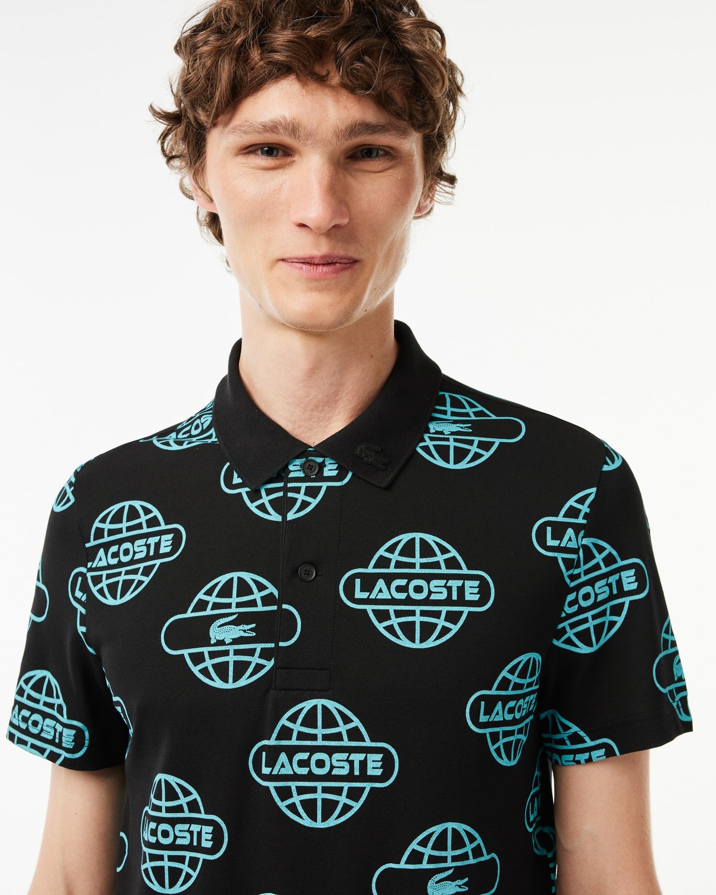 Lacoste Movement Polo imprimé mappemonde en piqué ultralight