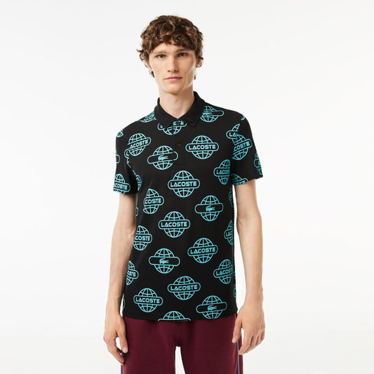 Lacoste Movement Polo imprimé mappemonde en piqué ultralight